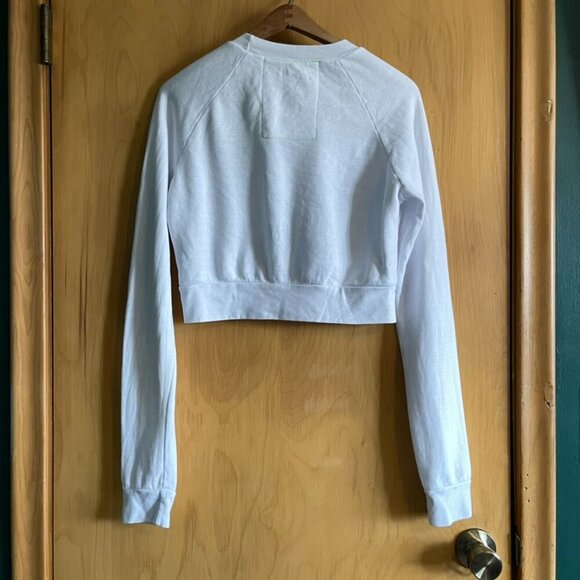 Aviator Nation White Aspen Cropped Sweatshirt Small - Picture 3 of 9